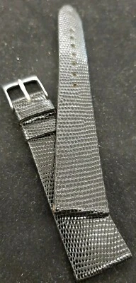 Elegante cinturino artigianale vera LUCERTOLA nero piatto H.Q. tutte le misure