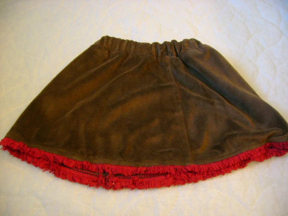 Bailey Niños Niñas COWGIRL Conjunto Top Falda Talla 4 Marrón Tostado Flecos Rojo Brillante Foto 3 de 4