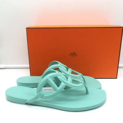 Hermes Egerie Thong Sandals Aqua Waterproof TPU Size 38 Flat Hermes Egerie Thong Sandals Aqua Waterproof TPU Size 38 Flat