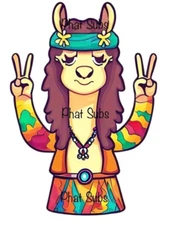 Sublimation Print Llama Hippie Ready To Press Heat Transfer
