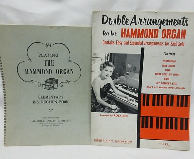 VTG 1950s HAMMOND ORGAN SHEET MUSIC MANUAL ELEMENTARY DOUBLE ARRANGEMENTS BOOK