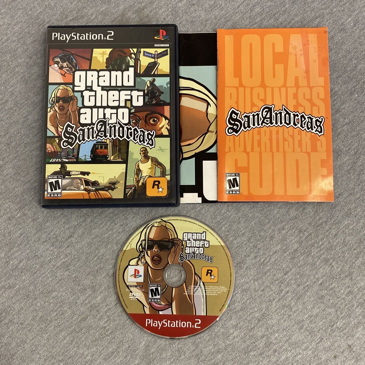 Grand Theft Auto: San Andreas (Sony PlayStation 2, 2004) PS2 Complete