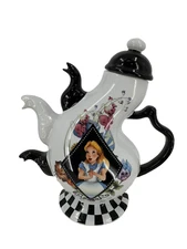 Disney Parks Alice In Wonderland Mad Hatter Triple Spout Ceramic Teapot