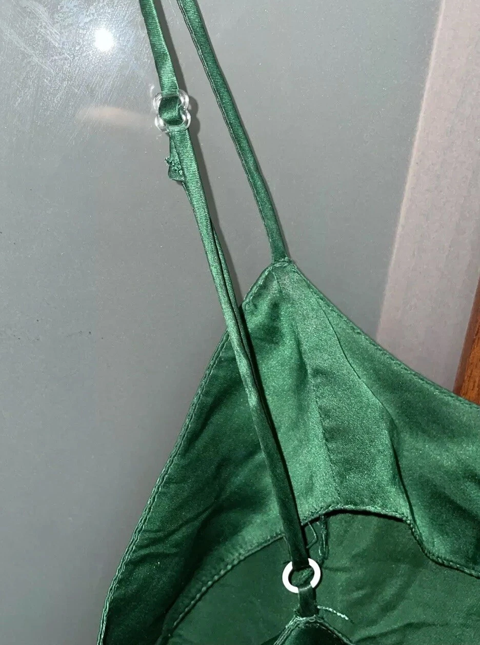 UNDERCOVER Abito Victoria’s Secret G Label vintage seta verde smeraldo raso slip taglia S