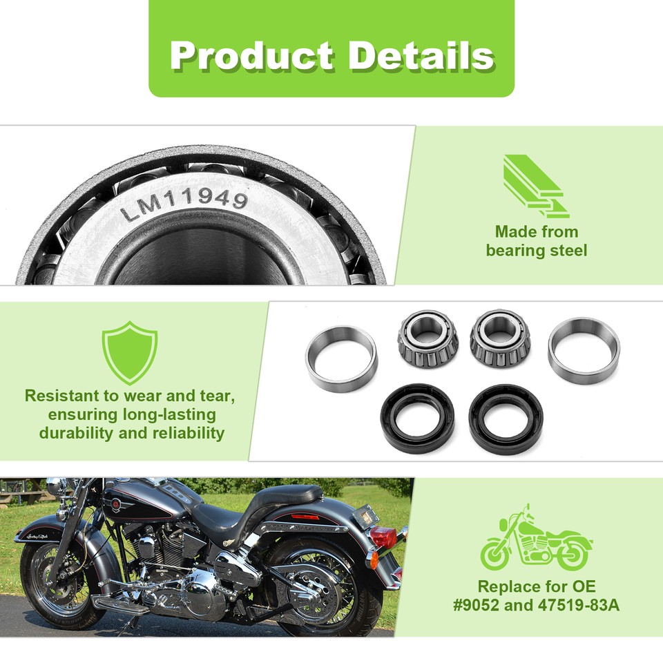 Harley Sportster Rear Wheel Bearing & Seal Kit – Fits Ironhead Models 1955 To 1977, Vintage Motorcycle Part - View #8