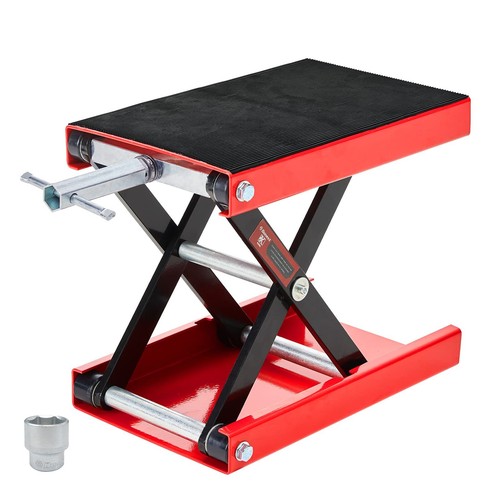 Motorcycle Lift Scissor Jack, 1200 LB Capacity Wide Deck Hoist Stand Maintenance