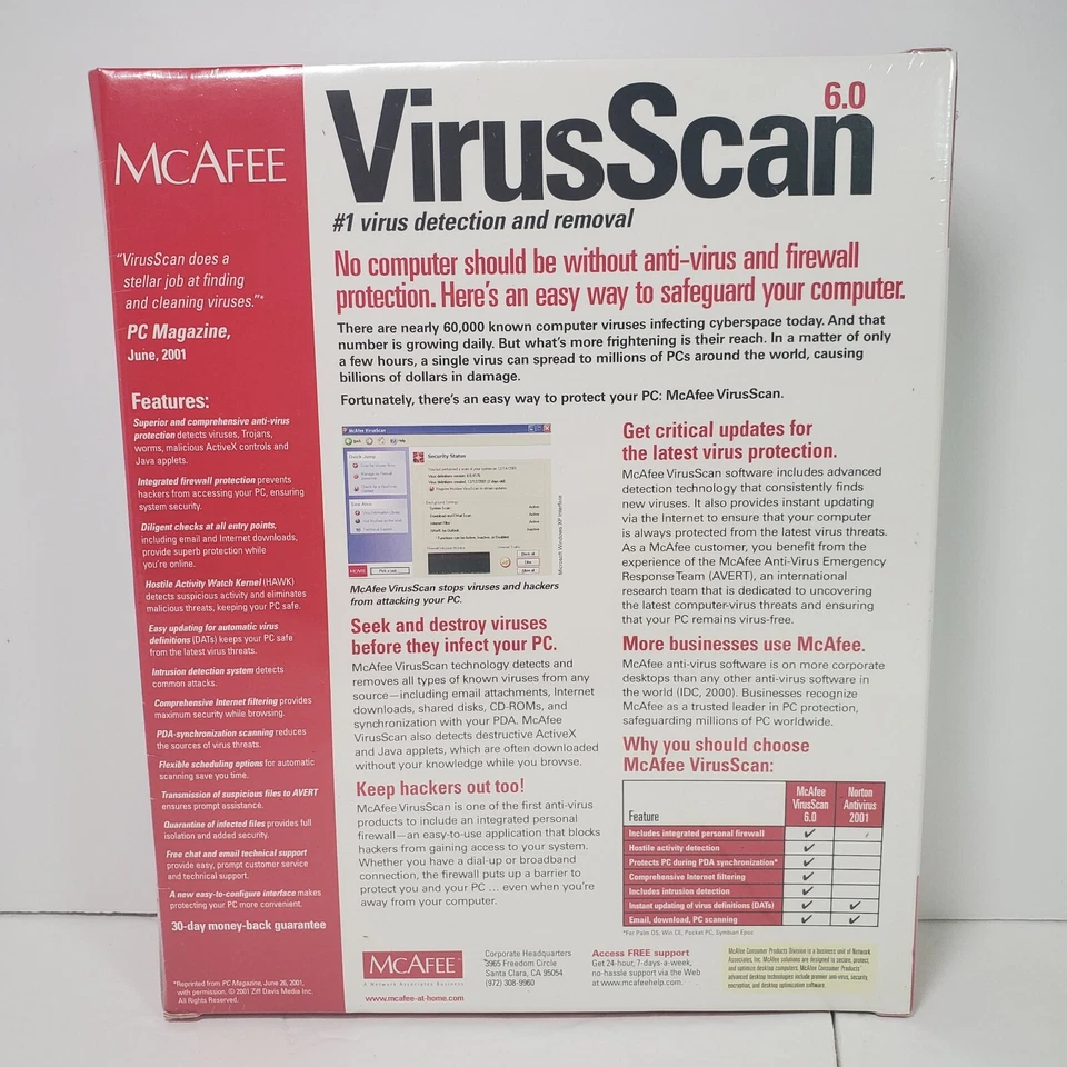 Mcafee Virus Scan Professional 6.0 2001 Vintage New Sealed  - Image 2 of 4