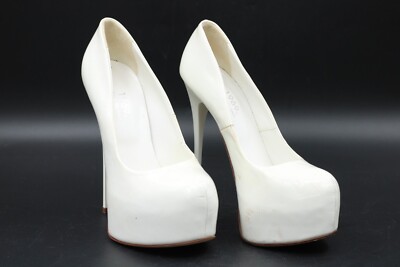 1969 Vero Cuoio Designer Pumps High Heels weiß Leder Gr. 36 Italy