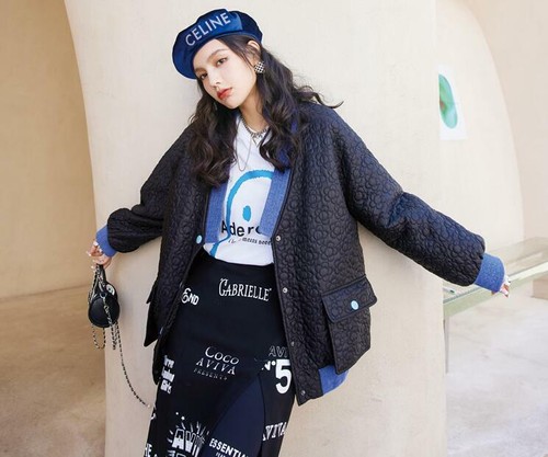 Womens Winter Fashion V Neck Long Sleeve Loose Flowers Warm Padded Coats Parkas - 第 2/12 張圖片