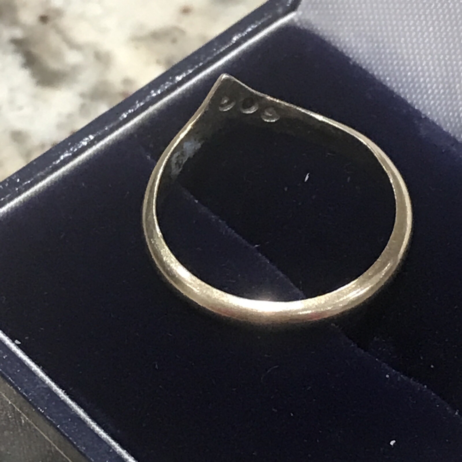 Vintage Solid Silver Rolled Gold Ring Set with ti… - image 4