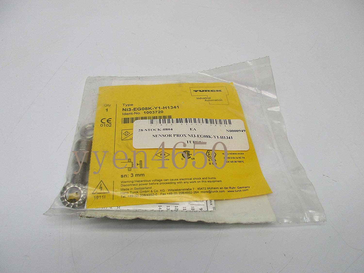TURCK ELEKTRONIK NI3-EG08K-Y1-H1341 / NI3EG08KY1H1341