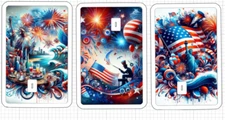 American Pride ATM Debit Credit Card Stickers Skin Fireworks USA Trump July 4th
