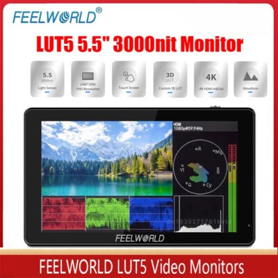 FEELWORLD LUT5 5.5'' Camera Monitor High Bright 3000nit IPS Touch Screen 4K HDMI