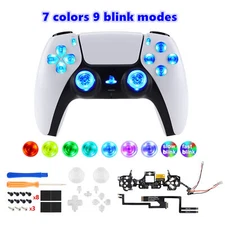 7 Colors 9 Modes Luminated Button Kit Lighted LED For PS5 Controller BDM-010 020