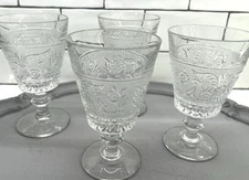 Duncan Miller Clear Sandwich Glass Stem 41 - Set Of 4 Water Goblets 8 oz.