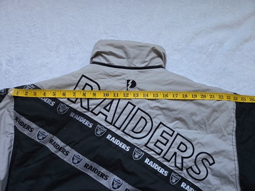 VTG 90s Pro Player Oakland Raiders Mens Jacket NFL Puffer Spell Out. Size: M - Picture 16 of 18