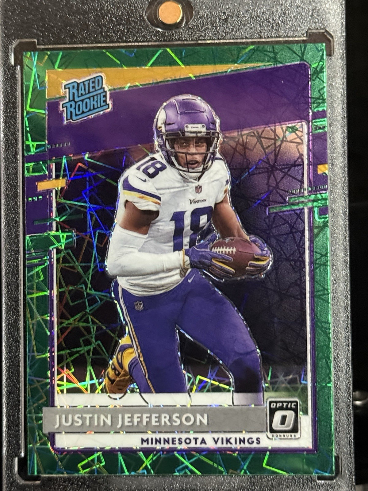 2020 PANINI DONRUSS OPTIC #165 RR GREEN VELOCITY PRIZM JUSTIN JEFFERSON (RC/SP)