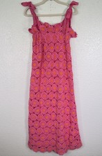 J.Marie Lele Dress Women XS Maxi Pink Daisy Floral Boho Sundress Tie Strap NEW