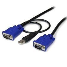 StarTech.com 10 ft Ultra Thin USB VGA 2-in-1 KVM Cable 3 m VGA Black USB USB A +
