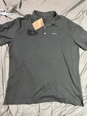 Patagonia gray Short Sleeve Trout Fitz Roy Collared Polo Shirt Men's Size Large