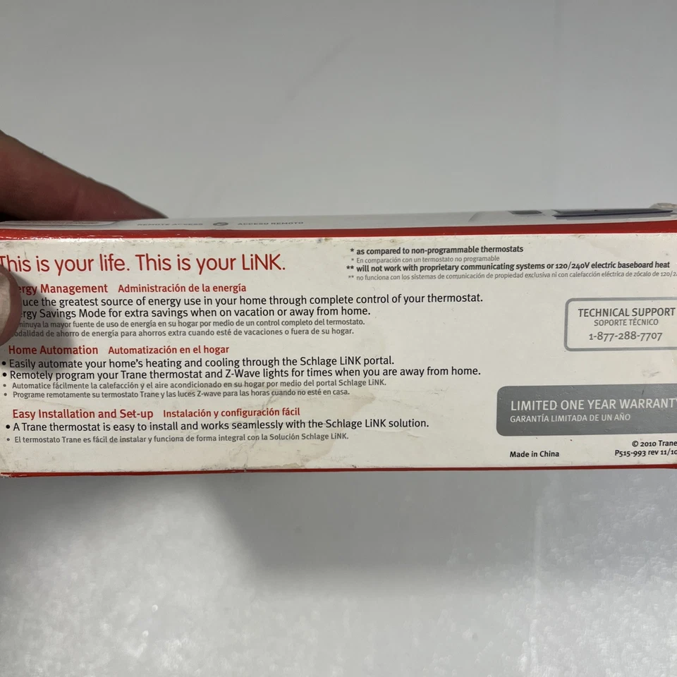 Trane WIBTZW005 Wireless Schlage LiNK Thermostat new - Image 4 of 4