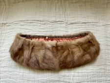 Vintage 1950s Genuine Mink Fur Collar Satin Lined 31in Preowned