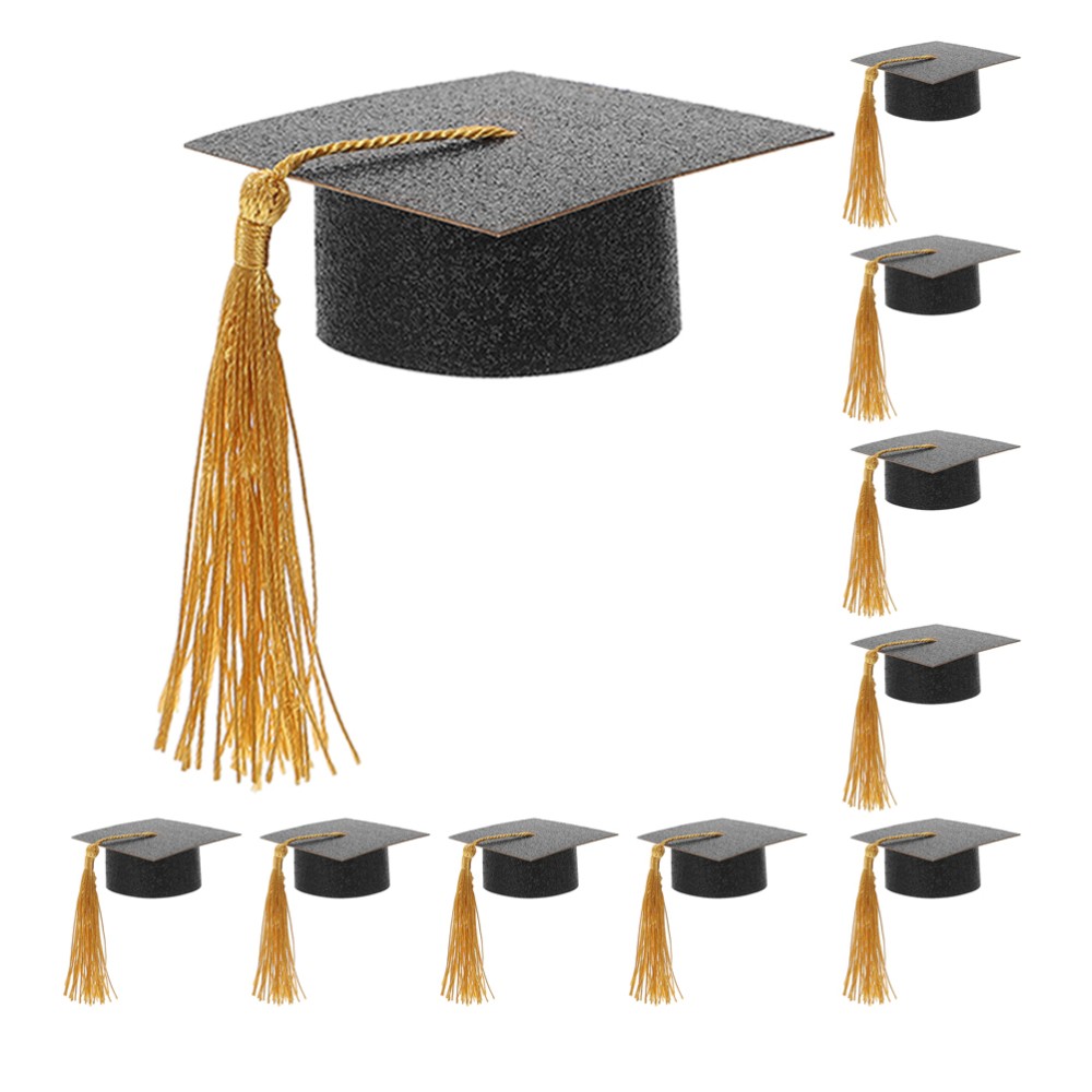 12 Pcs Graduation Tassel Doctor Hat Toppers for Bachelor's Cap Party Decor