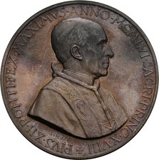 Italien Kirchenstaat, Papst Pius XII., Bronzemedaille, 1956, Bronzemedaille 1...