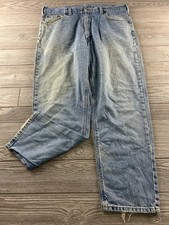 Carhartt B17 STW Relaxed Fit Jeans Men  s 38x30 Blue Denim Made in Mexico