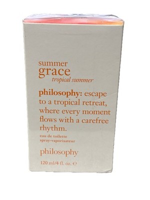 NEW Philosophy Summer Grace TROPICAL SUMMER Eau de toilette 4 oz 120 ml UNSEALED