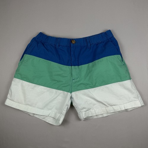 Chubbies Boomshakalaka Shorts Mens M Blue Green White Colorblock USA