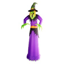 G128 10 ft Witch Halloween Inflatable Decor with LED Lights