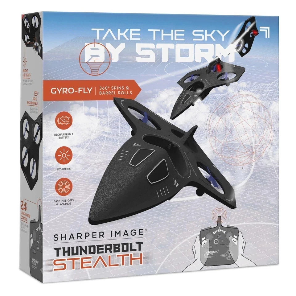Sharper Image Thunderbolt Stealth Drone Gyro-Fly Rechargeable With Flight Assist - Image 2 of 4