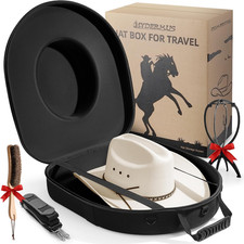 Hat Box for Cowboy Travel Extra Large, Waterproof Hard Hat Travel Case Storage C