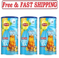 3 PACK NEW Lipton Caffeinated Unsweetened Instant Iced Tea 28 Quarts
