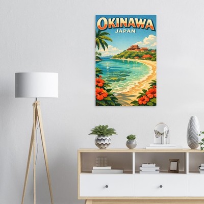 1950s Okinawa Japan Travel Poster – Retro Coastal Style Tropical