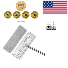 Eco-Friendly Flat Mop with Reusable Microfiber Pad - Perfect for All Floors