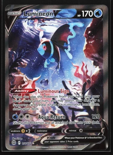 Lumineon V (Alt Art) 156/172 SWSH09: Brilliant Stars Ultra Rare Pokemon Card