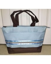 Zippered Diaper Tote Bag with Matching Changing Pad - One Size Blue and Brown