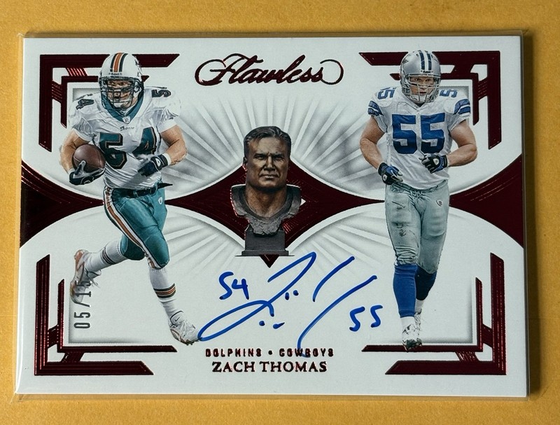 2023 Panini Flawless Zach Thomas RUBY Auto /15 DUAL INSCRIBED 54/55 *C@@L* 🔥