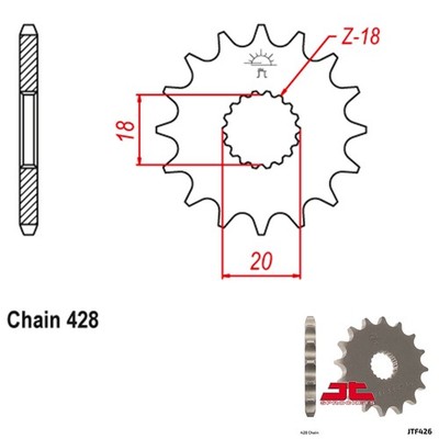 JT Sprockets Front SuzukiThreeWheels ALT125 D/E/F/G 83-86 JTF426.13