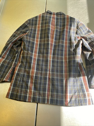 Ralph Lauren Mens L 46L Distressed Madras Check Cotton Summer Jacket - Picture 19 of 24