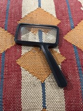 Vintage Bausch  Lomb Rectangular Reading Magnifying Glass Black Bakelite