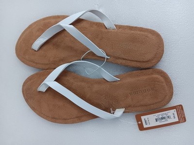 NEW SONOMA Women's Sandals. Life + Style. ASNE15200R. White Leather Strap. 7-8