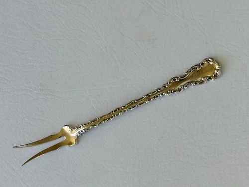 Antique Louis XV Whiting Gorham Sterling Silver Pickle Fork Splayed Tines 6 1/8"