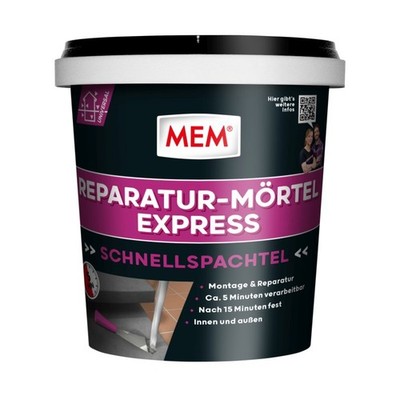 MEM Blitz-Mörtel 1kg - Reparaturmörtel Montagemörtel Schnellmörtel Mörtel