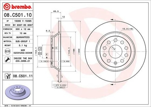 2x Brake Discs Pair Solid fits AUDI Q3 8U, F3B, F3N Rear 1.4 1.5 2.0 2.0D 300mm - Picture 3 of 3