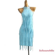 Latin Dance Dress Salsa Tango Cha Cha Ballroom Rhinestone Competition Dress F979