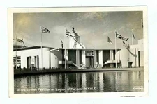 British Pavilion on Lagoon of Nations New York Worlds Fair Real Photo Postcard