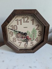 Vintage Verichron Wall Clock Faux Woodgrain F...